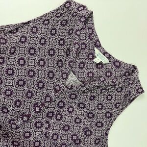 Market & Spruce Purple with White Print Women's Tank Top Shirt Blouse Size 1X